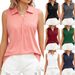 2023 European And American Cross-border Foreign Trade Summer New Solid Color Lapel Loose T-shirt Top Women's_ecoleips.com