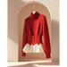 girl Shanli Dadi Loose Fit Soft Lazy Style Christmas Red Sweater For Women Winter Unique Thick Knit_ecoleips.com
