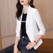 Women's Cropped Blazer With Three-quarter Sleeves, New Slim-fit Casual Short Jacket Petite Women, Suitable For Spring_ecoleips.com
