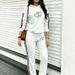 Women's Fashion Heart Print Casual Vacation Two Piece Set Hooded Long Sleeved Pants Outerwear 2043 Print_ecoleips.com