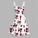 Cross-border Foreign Trade Vintage Rose Pattern Midi With Belt - Elegant Sleeveless A-line Dress_ecoleips.com