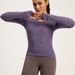 Women's Clothing Round Neck Yoga Wear Pilates Fitness Long Sleeved Top T Shirt_ecoleips.com