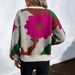 Women's Floral Jacquard Sweater – Oversized Long Sleeve Knit Top In Red/Wine/Pink/Blue (S-XL) | Cozy & Stylish_ecoleips.com