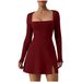 Cross-Border 2023 New One-Shoulder Long-Sleeve Slit Dress_ecoleips.com