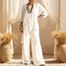 2026 Summer New European Women's Two-Piece Cotton-Linen Sleeve Round-Neck Loose Casual Irregular Hem Set_ecoleips.com