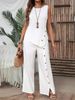 Women's Elegant Fashion Casual Two Piece Suit Irregular Hem Trousers With Button Half Sleeve Shirt Loose Fit 2026_ecoleips.com