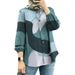 Women's Clothing Muslim Floral Shirt Fashion Puff Sleeve_ecoleips.com