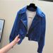 Women's Short Leather Jacket Slimming PU Leather Lapel Elegant Outerwear For Petite Figures Autumn New_ecoleips.com