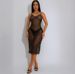 Women's Clothing V Neck See Through Sequin Dress Slim Long Skirt With Underwear Women's Clothing_ecoleips.com