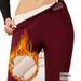 Women’s Fleece-Lined Leather Trim Leggings – Winter Warm Stretch Pants (S-XXL, Black/Grey/Navy/Burgundy)_ecoleips.com
