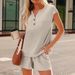 Women's Casual Short Sleeve Two-Piece Set, Soft Stretch Lounge Outfit, Comfortable Daily Wear For Summer_ecoleips.com