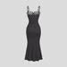 Women's Slim Fit Backless Polka Dot Dress European American Style Autumn French Temperament Cross Border New Clothing Suspender Style_ecoleips.com