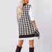Loose V-neck Thousand Bird Grid Knitted Sweater, Foreign Trade Sleeveless Vest, Vest For Women_ecoleips.com