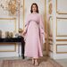 Light Pink Rhinestone Cape Style Abaya, Middle Eastern Dubai Evening Dress, Saudi Large Size Robe, In Stock At The_ecoleips.com