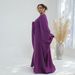 Modest Abaya Dress Oversized V-Neck Maxi Dress With Inner Tie – Flowy Polyester, Modest & Boho (20 Colors, 1-2 Size)_ecoleips.com