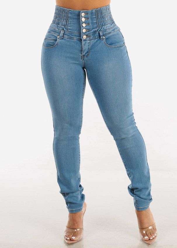 2025 Cross-Border Elastic High-Waisted Long Jeans Wo, Spring European And American Style Slim-Fit Skinny Pants For_ecoleips.com