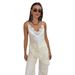 Sexy Alluring Lace Camisole European American Style Spring Summer Low Cut Backless Women's Top_ecoleips.com