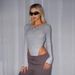 Voya Women's Simple And Sexy Style Jumpsuit, Spring And Summer Long Sleeved Tapered Pants, Slim Fit Bottom Top_ecoleips.com