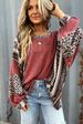 K Women's Casual Shirt With Contrasting Stripes, Round Neck, Sleeves, Loose Fit Hoodie Top_ecoleips.com