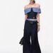 April 5th New WESTAYONE Off-Shoulder Top Women's College Style Set Casual Straight Wide-Leg Pants_ecoleips.com