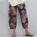 Suitable For All Seasons Spring Summer Women's Multi-color Print Fashion Loose Pocket Cotton Linen Casual Pants For Women_ecoleips.com