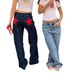 Y2K Retro Low Waist Wide Leg Jeans For Women – Contrast Stitching & Star Embellishments (Sizes S-L, 5+ Colorways)_ecoleips.com