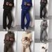 Large Size Women's Autumn And Winter Turtleneck Solid Color Patchwork Knitting Two-Piece Pants Top_ecoleips.com