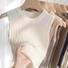 Knitted Camisole For Women, New Unique Design, Round Neck, Autumn And Winter Inner Wear, Conceals Side Breast, Base_ecoleips.com