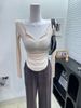JU Women's Slim Fit Long Sleeve T-Shirt Comfortable Soft Half Open Neckline Thin Slightly Sheer Waist Cinching Sun Protective for Summer_ecoleips.com