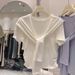 Super Soft Modal Cotton Design, Unique Style, Faux Two-piece T-shirt, Women's Short-sleeve Top, Solid Color, Cropped Top_ecoleips.com