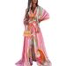 Voya Women's Bohemian Vacation Style V-neck Printed Dress With Multiple Colors To Choose From_ecoleips.com