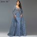 Women's Clothing Wine Red Banquet Dress Long Sleeve Sexy V Neck Fishtail Slim Host Toast Dress_ecoleips.com