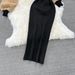 Oversized Lantern-Sleeve Knit Set – Cozy Fleece Cardigan & V-Neck Vest Dress (Camel/Black)_ecoleips.com