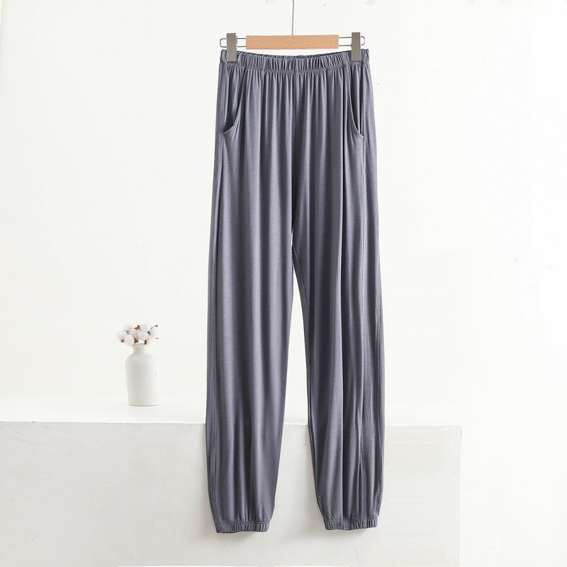 Loose Modal Sleepwear Pants For Women Summer Large Size Casual Solid Color Homewear Thin Anti Mosquito Air Conditioning Pants_ecoleips.com