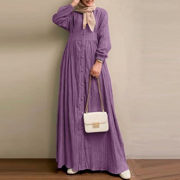 Women's Clothing retro long sleeved solid color long skirt spring and autumn new elegant casual vest skirt _ecoleips.com