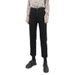 Black High-waisted Straight-leg Jeans Slimming, 2025 Autumn/winter, Cropped Length, Plus Size, For Plus-size Women,_ecoleips.com