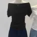 Ultra-Hand Feel Modal Cotton Short Sleeve T-Shirt Women Summer Design Slim Fit Shoulder Baring Fashionable Top_ecoleips.com