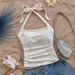 Women's Clothing Fashion Trend Sexy Halter Neck Lace Up Vest_ecoleips.com