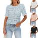 Women's Clothing Summer Hot Selling Casual Hollow Lace Bubble Short Sleeved Shirt Top_ecoleips.com