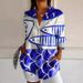 New Women's Floral Print Long Shirt Summer Trendy 3D Short Sleeve Fashion European American Style Top_ecoleips.com