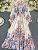 Women's Clothing Autumn Women's Floral Print Slim Waist Dress Elegant Long Sleeve For Formal & Casual For Women_ecoleips.com