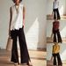 Sleeveless Round Neck Blouse With Flared Hem – Minimalist Summer Top For Women In Solid Colors (White/Black/Light Blue/Burgundy/Yellow, S-XXL)_ecoleips.com