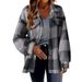 Aria Basics 2024 New Cross-Border Women's Clothing Autumn Winter Plaid Lamb Wool Jacket With Pockets Button Plush Coat_ecoleips.com