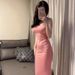 Women's Sleeveless Waist Slimming Dress Sweet Spicy Backless Suspender Short Pure Fishtail Bodycon Summer Casual Elegant Fashion_ecoleips.com