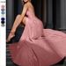 Women's Clothing Suspender Backless Sexy Slit Flash Party Banquet Evening Dress_ecoleips.com