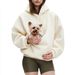 Aria Basics 2025 New European And American Autumn Winter Cross-Border Solid Color Hooded Plush Pet Pocket Loose Pullover_ecoleips.com