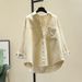 Women's Clothing Autumn And Winter New Corduroy Long Sleeved Shirt Women's Fashion Casual Loose Version Of The Long Cardigan Shirt Women_ecoleips.com