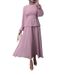 Women’s Clothing New Round Neck Lantern Sleeve Suit Skirt High Waist Slim Lotus Leaf Hem Fashionable Long Skirt_ecoleips.com