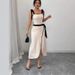2025 Sexy Elegant Women's Tight Strap Jumpsuit High Waist Skirt Simple Casual Color Block Two-Piece Set_ecoleips.com