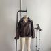 "Designer Cropped PU Leather Jacket For Women Retro Notch Lapel With Adjustable Belt, Wrinkle-Resistant Faux Leather Coat Street Style Essential_ecoleips.com